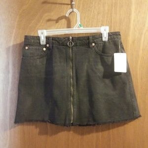 Faded Black Denim Skirt